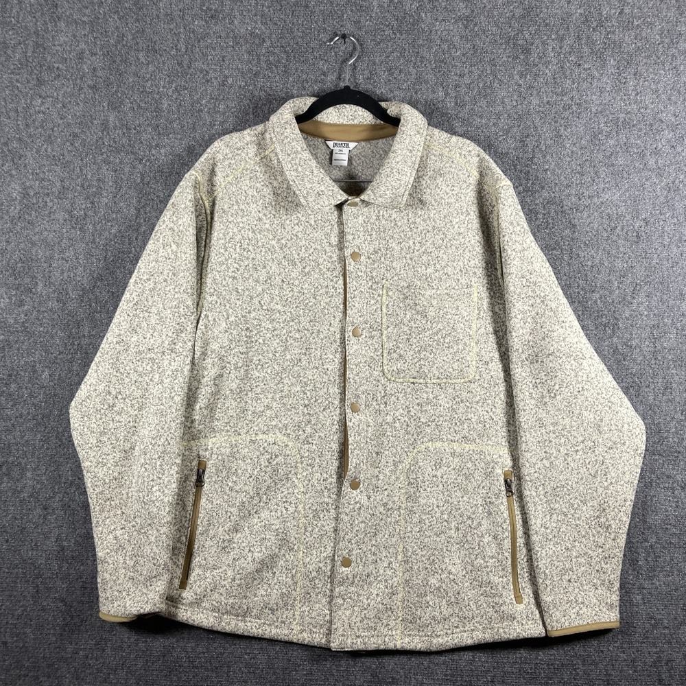 Duluth Trading Co. Sweater Fleece Shirt Jacket Button Up Mens 2XL Relaxed Fit